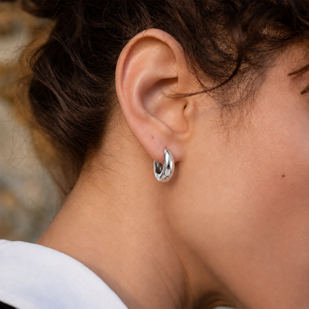 Sasha chunky dome hoop earrings – byjoler