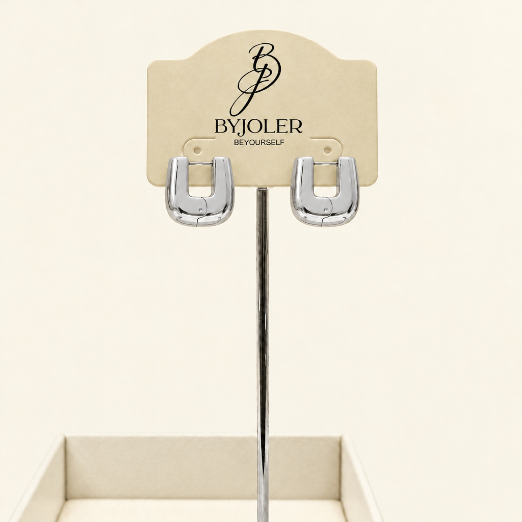 Neferure chunky square hoop earrings – byjoler