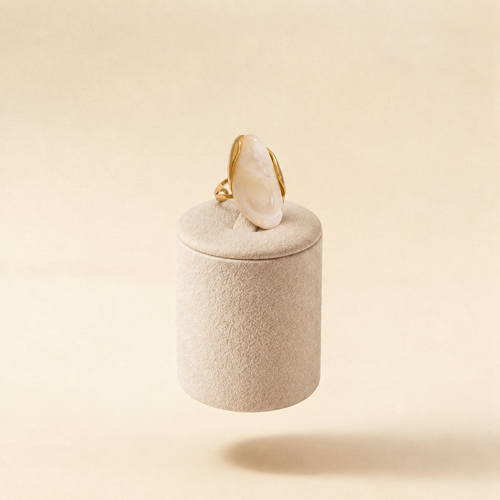 Izi resin geometric adjustable ring in gold PVD steel – byjoler