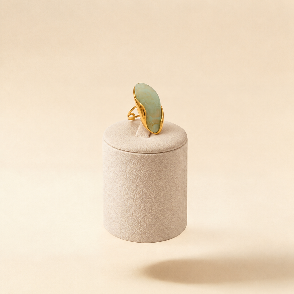 Izi resin geometric adjustable ring in gold PVD steel – byjoler