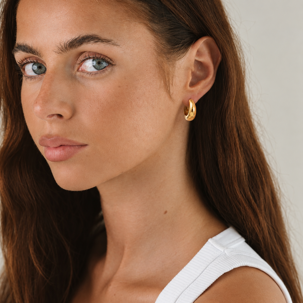 Sasha chunky dome hoop earrings – byjoler