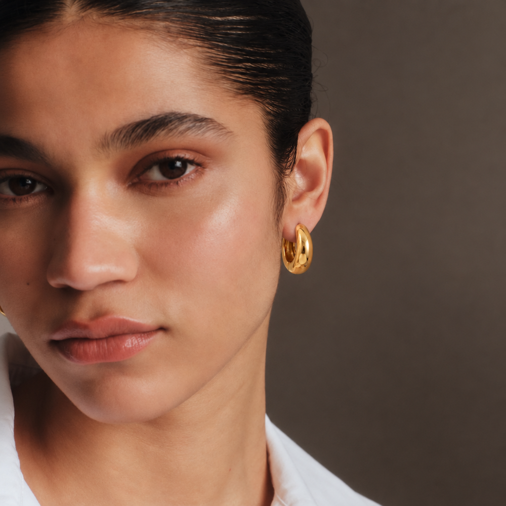 Sasha chunky dome hoop earrings – byjoler