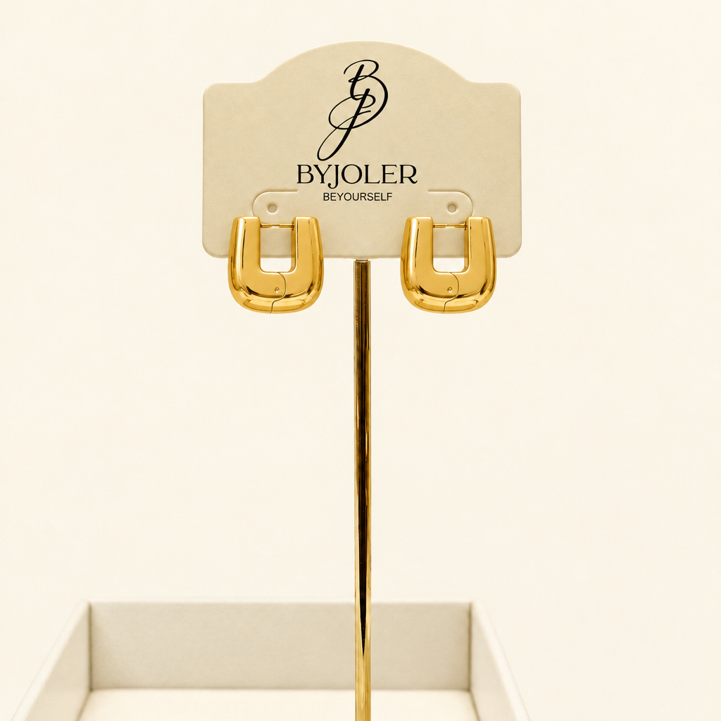Neferure chunky square hoop earrings – byjoler