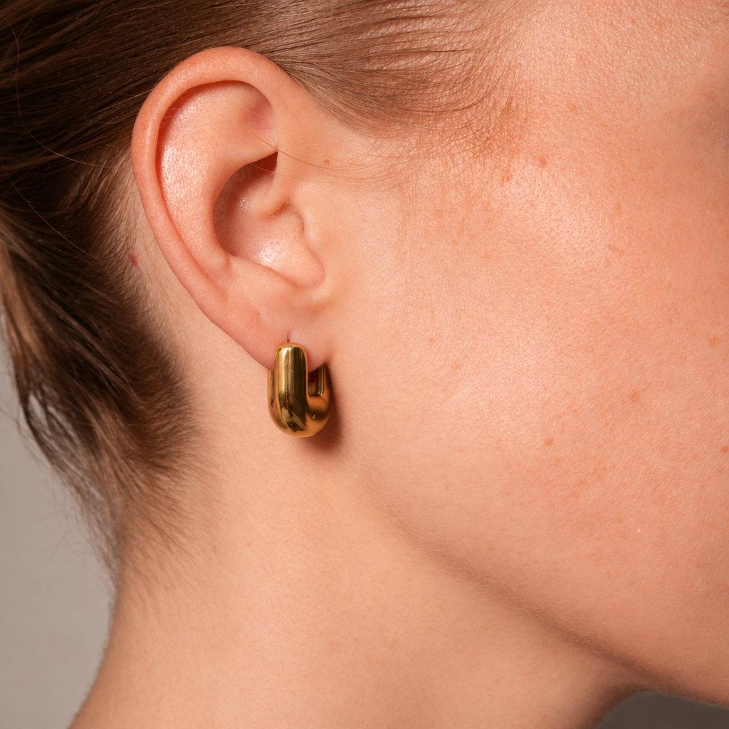 Neferure chunky square hoop earrings – byjoler