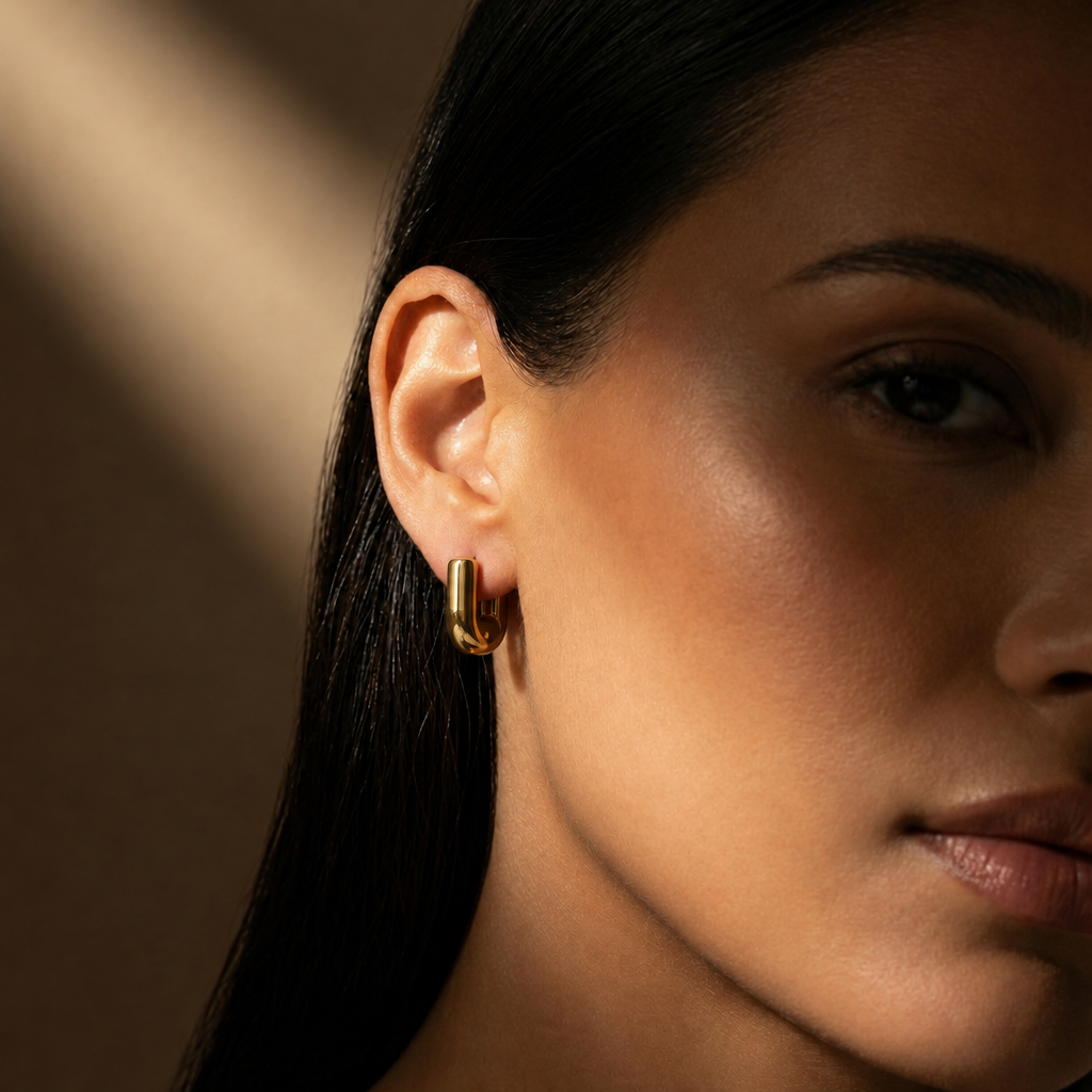 Neferure chunky square hoop earrings – byjoler